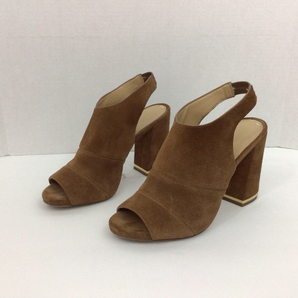 Michael Kors Brown Suede Chunky Heels, 8.5